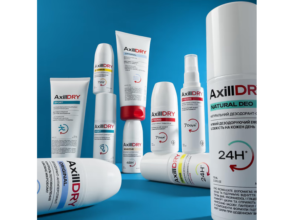Кульковий дезодорант-антиперспірант AxillDRY Sensitive до 48 годин 50мл