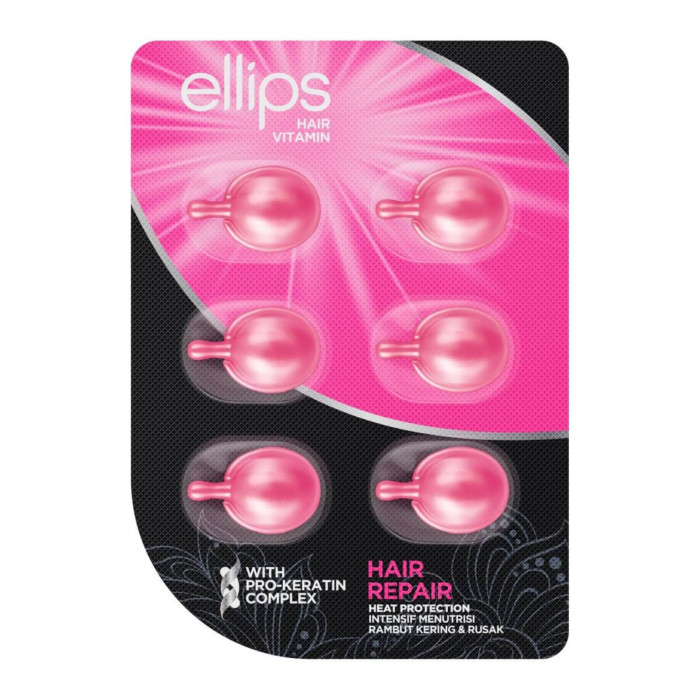 Капсули для відновлення волосся Ellips Hair Vitamin з про-кератиновим комплексом, 6 шт по 1мл