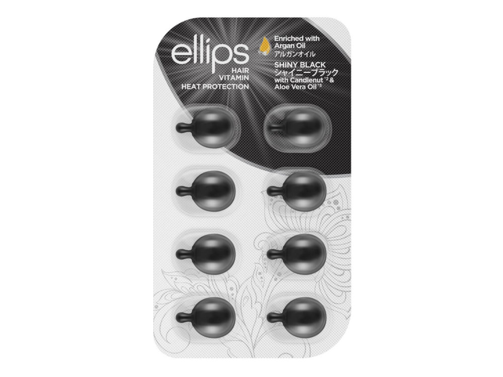 Капсули для зміцнення волосся Ellips Hair Vitamin Нічне сяйво з олією кукуї та алое вера, 8 шт по 1мл