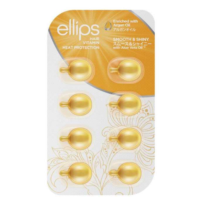 Капсули для зміцнення волосся Ellips Hair Vitamin Розкішне сяйво з олією алое вера, 8 шт по 1мл