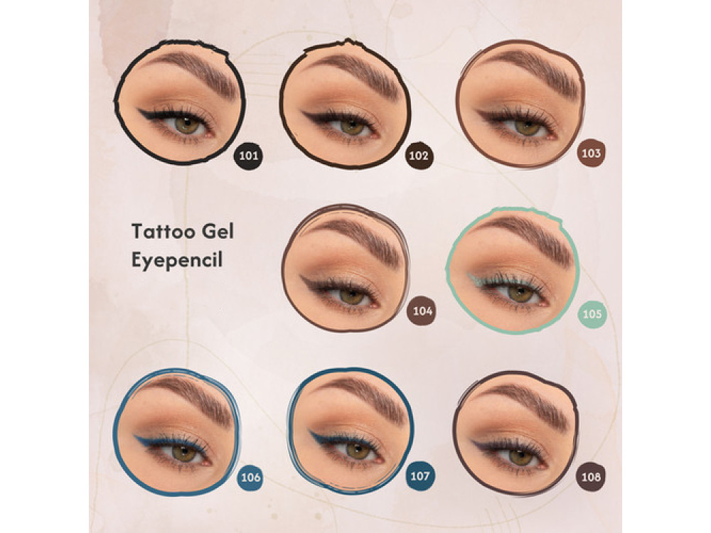 Гель-олівець для очей Golden Rose Tattoo Gel Eye Pencil 106 Azure