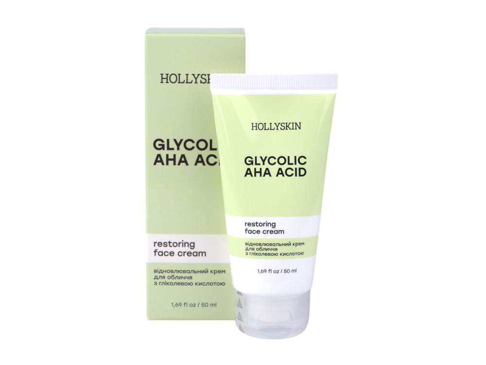 Відновлювальний крем для обличчя з гліколевою кислотою HOLLYSKIN Glycolic AHA Acidr Face Cream 50ml