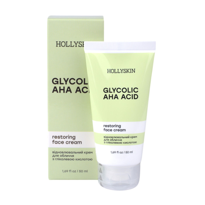 Відновлювальний крем для обличчя з гліколевою кислотою HOLLYSKIN Glycolic AHA Acidr Face Cream 50ml