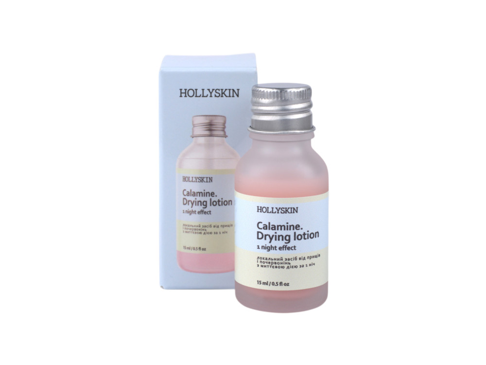 Точковий засіб-лосьйон для обличчя HOLLYSKIN Calamine. Drying Lotion з каламіном та цинком, 15 мл