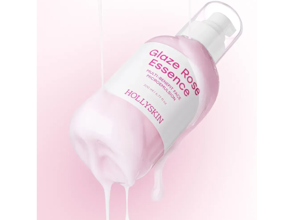 Мультифункціональна трояндова мікроемульсія для обличчя HOLLYSKIN Glaze Rose Essence, 200 мл