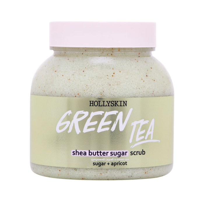 Цукровий скраб з олією ши і перлітом HOLLYSKIN Green Tea 350g