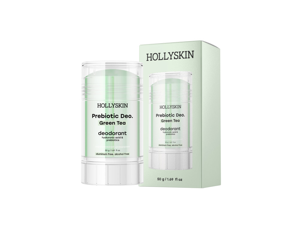 Парфумований дезодорант з гіалуроновою кислотою та пребіотиками HOLLYSKIN Green Tea 50g