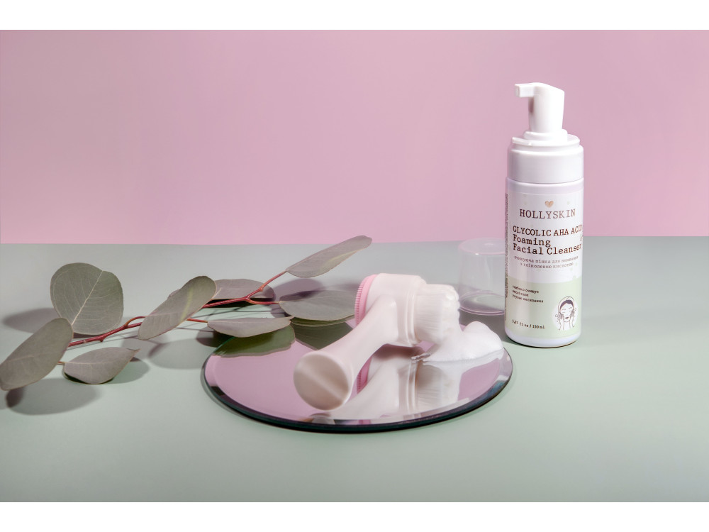 Очищувальна пінка для вмивання HOLLYSKIN Glycolic AHA Acid Foaming Facial Cleanser 150 ml