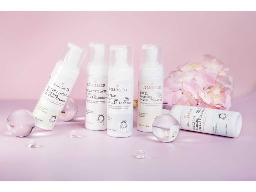 Очищувальна пінка для вмивання HOLLYSKIN Glycolic AHA Acid Foaming Facial Cleanser 150 ml