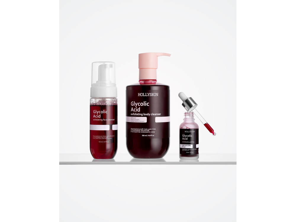 Відлущувальна пінка для обличчя з екстрактом кленового сиропу HOLLYSKIN Glycolic Acid 150ml