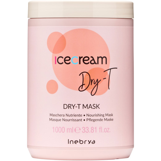 Маска для сухого, кучерявого та фарбованого волосся Inebrya dry-t mask 1000 мл