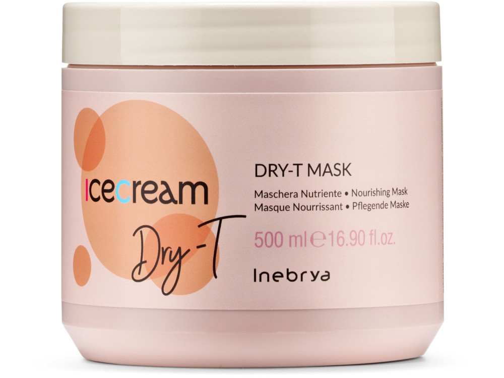 Маска для сухого, кучерявого та фарбованого волосся Inebrya dry-t mask 500 мл