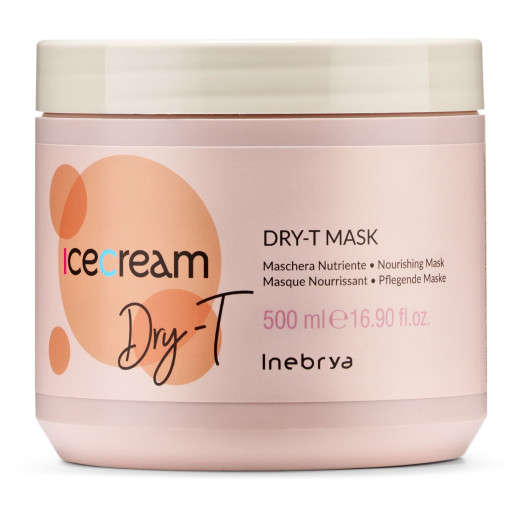 Маска для сухого, кучерявого та фарбованого волосся Inebrya dry-t mask 500 мл