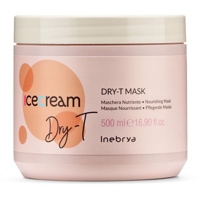 Маска для сухого, кучерявого та фарбованого волосся Inebrya Ice Cream dry-t mask, 500 мл