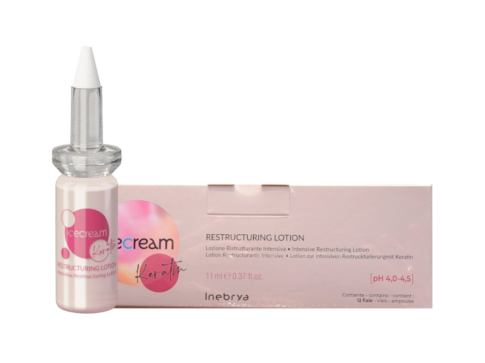 Лосьйон для волосся з кератином Inebrya Keratin restructuring lotion 12 амп*11мл