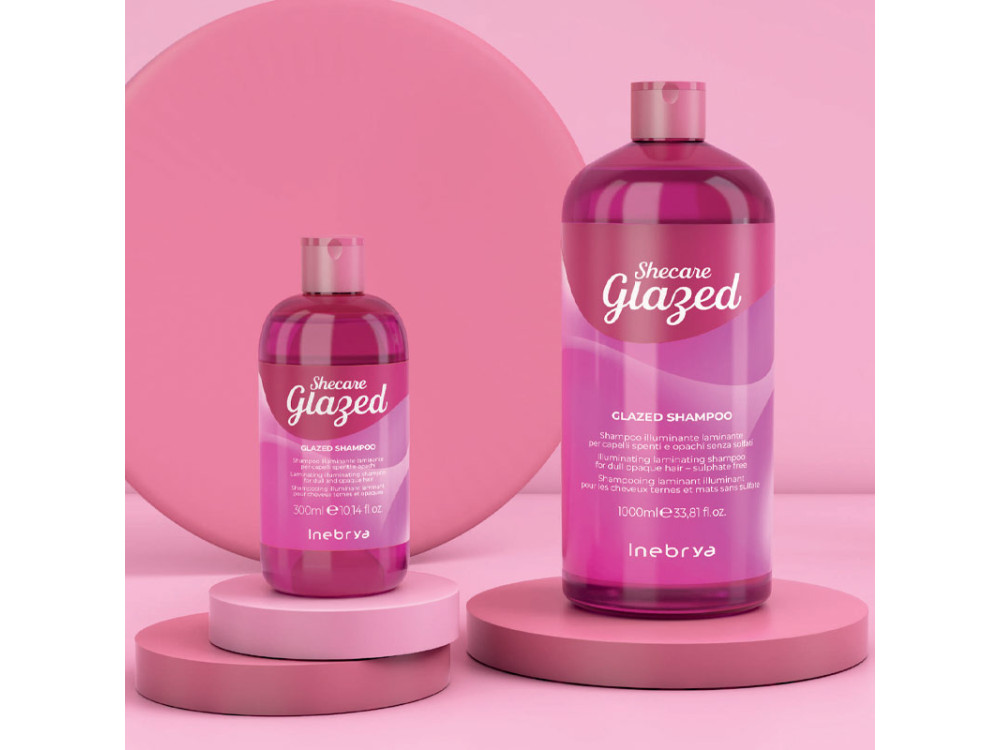 Шампунь для блиску волосся з ефектом глазурування Inebrya Shecare Glazed Shampoo 1000 мл