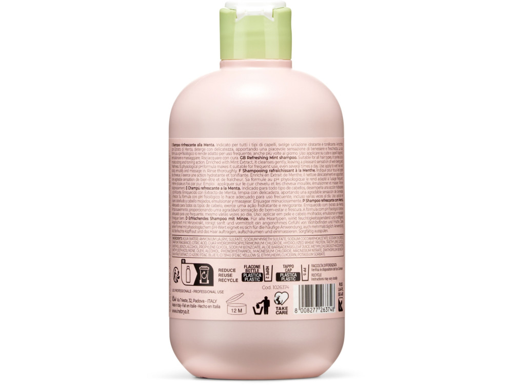 Шампунь освіжаючий з м'ятою Inebrya refreshing shampoo mint 300 мл