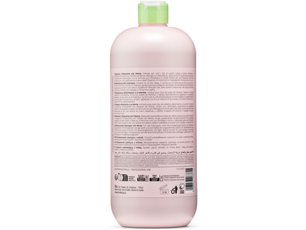 Шампунь освіжаючий з м'ятою Inebrya refreshing shampoo mint 1000 мл