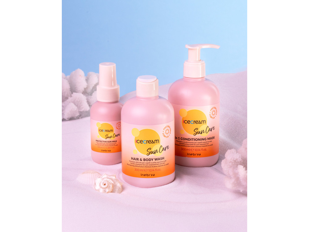 Молочко для захисту волосся від сонця, солі та хлору Inebrya ice cream sun care protective milk 100 мл