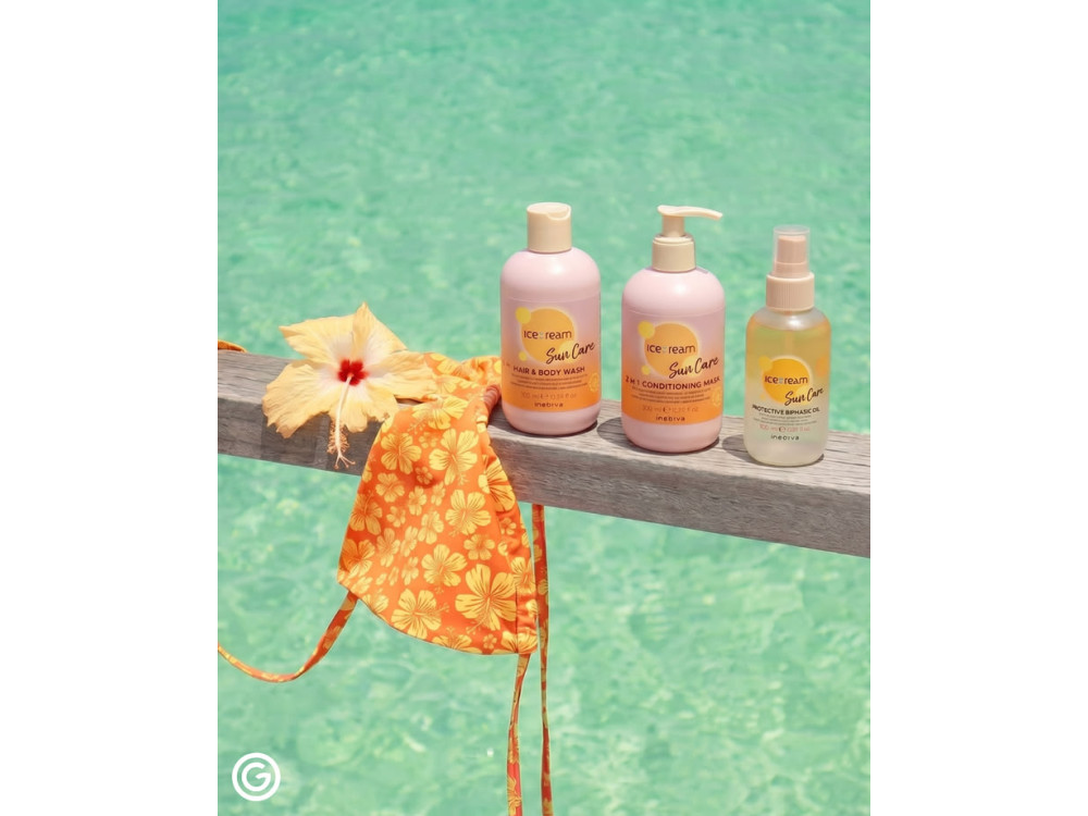 Молочко для захисту волосся від сонця, солі та хлору Inebrya ice cream sun care protective milk 100 мл