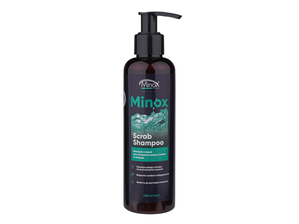Шампунь-скраб для очищення шкіри голови та бороди Minox Scrab Shampoo, 200мл
