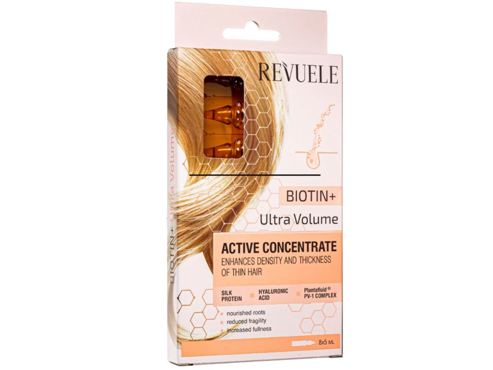 Ампули для волосся Revuele  BIOTIN+ULTRA VOLUME Активний концентрат, 8*5 мл