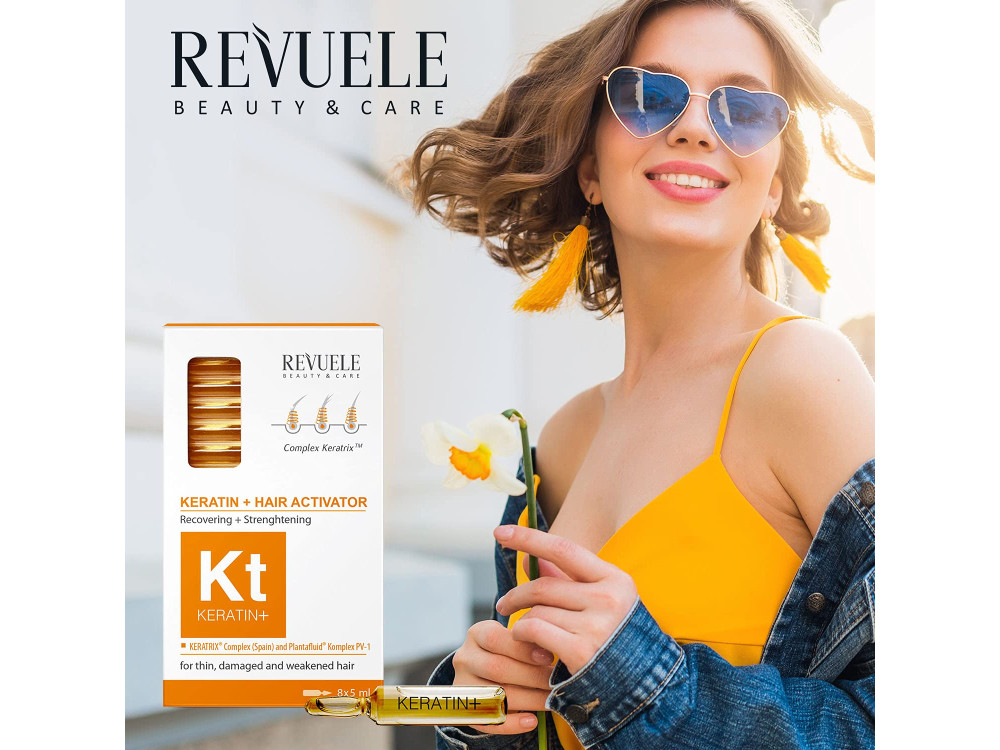Ампули для волосся Revuele KERATIN+ Активатор відновлення, 8*5 мл