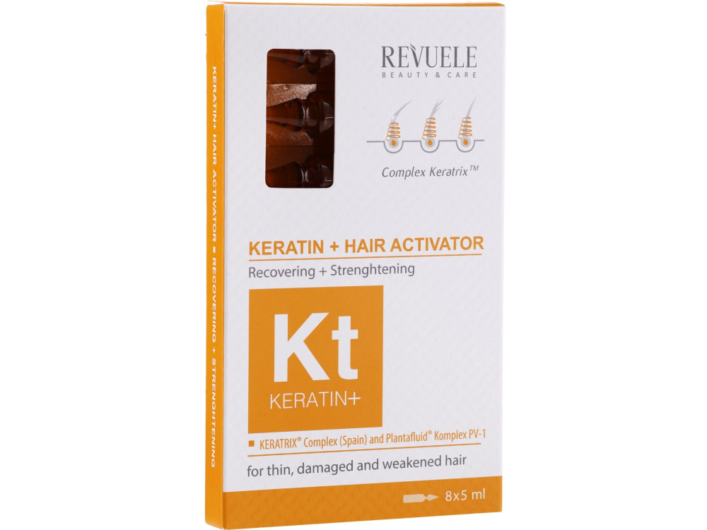 Ампули для волосся Revuele KERATIN+ Активатор відновлення, 8*5 мл