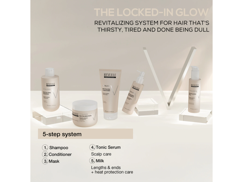 Сироватка тонізуюча для сухого та ламкого волосся Незмивна Revuele Hair Professional Vitalock Revitalizing, 150 мл