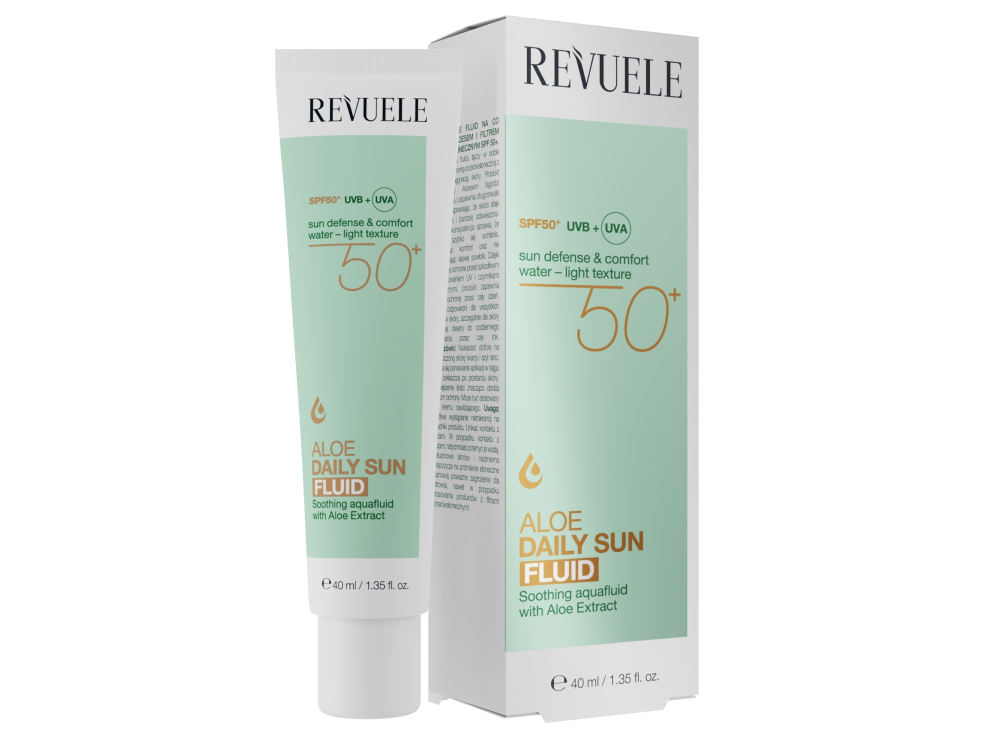 Флюїд для обличчя сонцезахисний SPF50+ Revuele Aloe Daily Sun, 40 мл