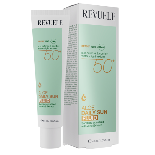 Флюїд для обличчя сонцезахисний SPF50+ Revuele Aloe Daily Sun, 40 мл