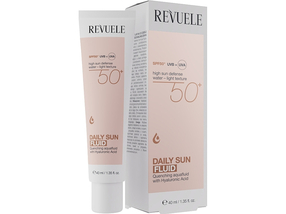 Флюїд для обличчя сонцезахисний SPF50+ Revuele Hyalurinic Daily Sun, 40 мл