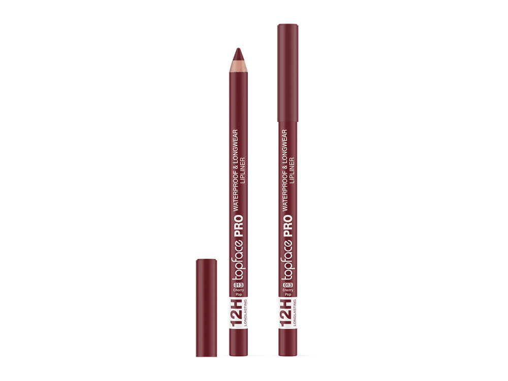 Олівець для губ водостійкий Topface PT621 PRO Waterproof & Longwear Lipliner 013 Cherry Pop, вишневий, 1,14 г