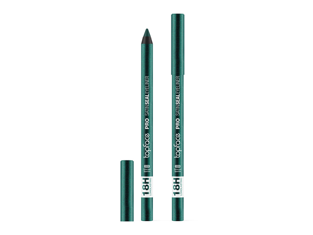 Олівець для очей Topface PT623 PRO Satin Seal Eyeliner 009 Emerald Sparkle, смарагдовий з мерехтінням, 1,2 г
