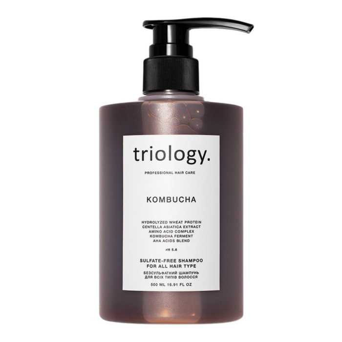 Безсульфатний шампунь для всіх типів волосся з комбучею Triology KOMBUCHA 500 мл