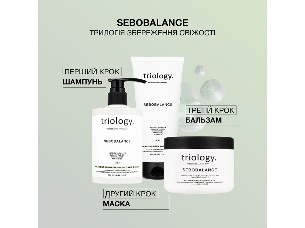 Балансувальна маска для волосся схильного до жирності Triology Sebobalance 330 г