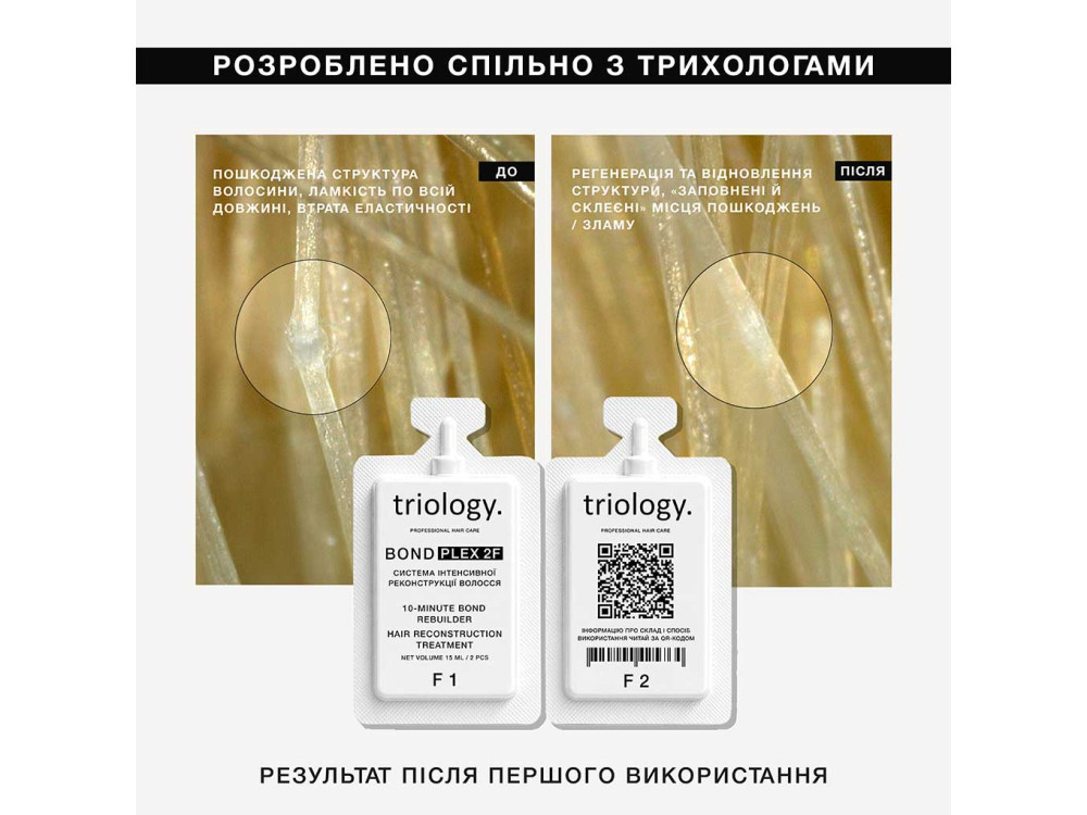 Холодне відновлення triology. Система інтенсивної реконструкції волосся BONDPLEX 2F
