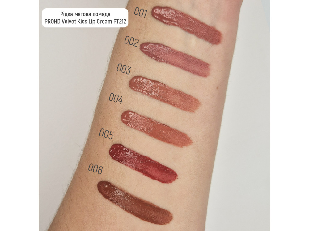 Рідка матова помада Topface PROHD Velvet Kiss Lip Cream PT212 001 Cloudy Nude 3 г