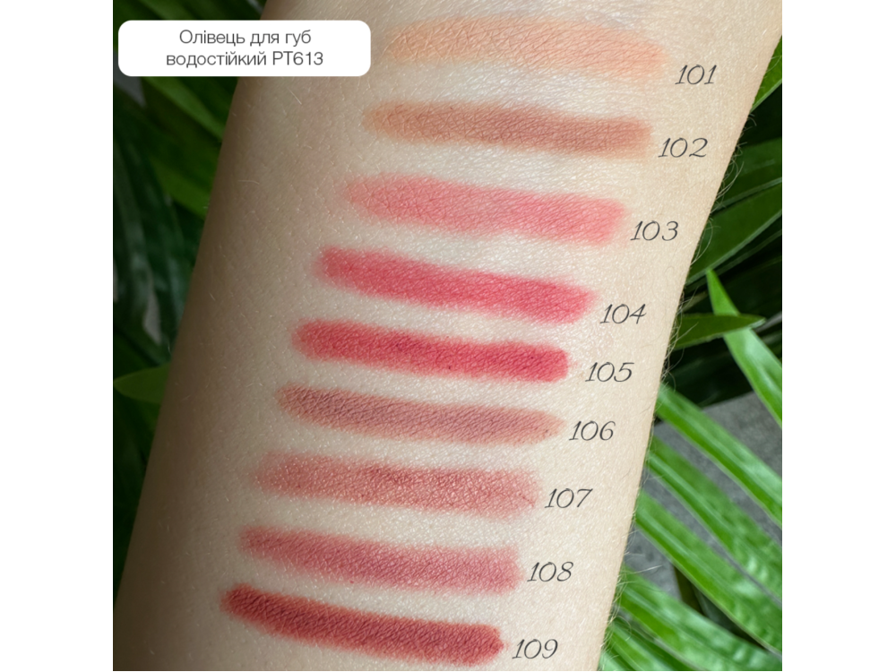 Олівець для губ водостійкий Topface Waterproof Lipliner PT613 107 