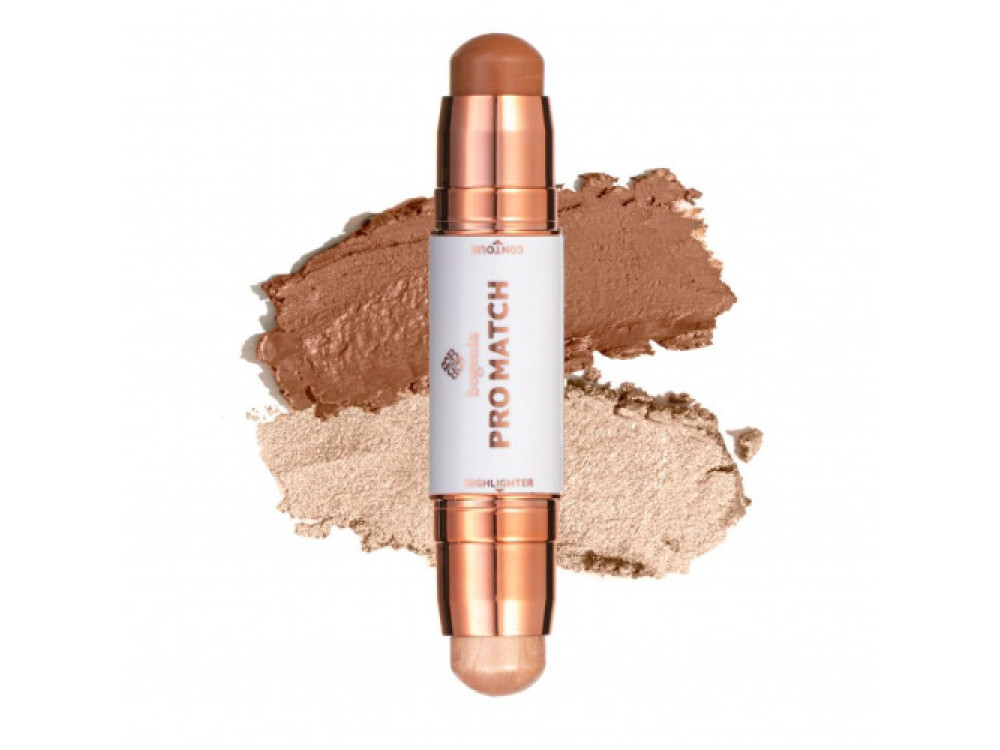Хайлайтер та контур 002 Match Stick Highlighter & Contour Bogenia BG656
