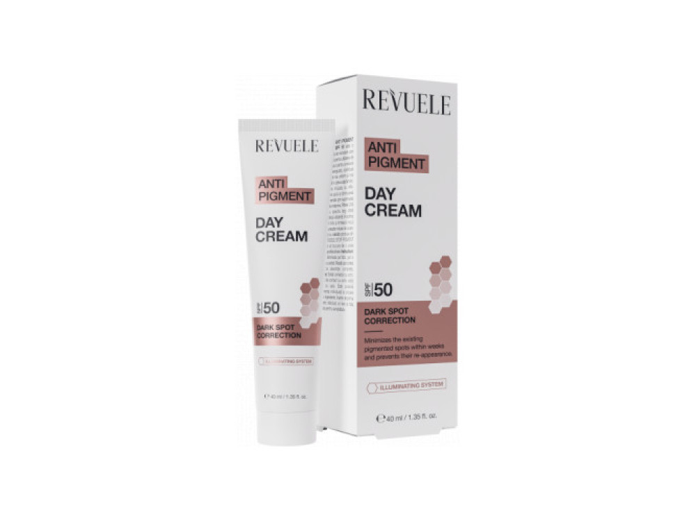 Крем для обличчя Денний проти пігментації Revuele SPF 50, 40 мл