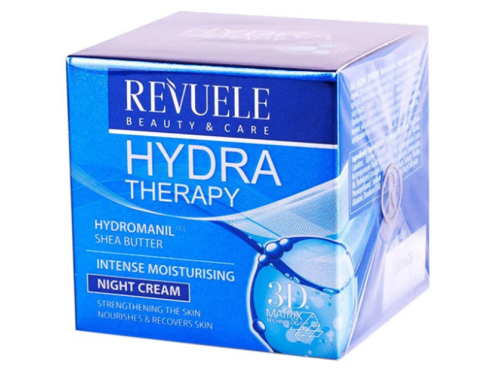 Нічний крем для обличчя інтенсивно зволожувальний  Revuele Hydra Therapy, 50 мл