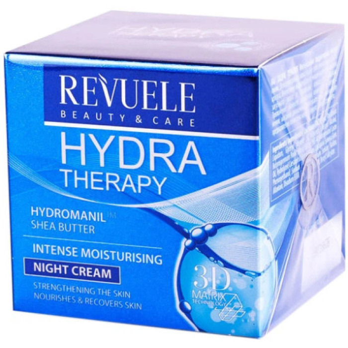 Нічний крем для обличчя інтенсивно зволожувальний  Revuele Hydra Therapy, 50 мл